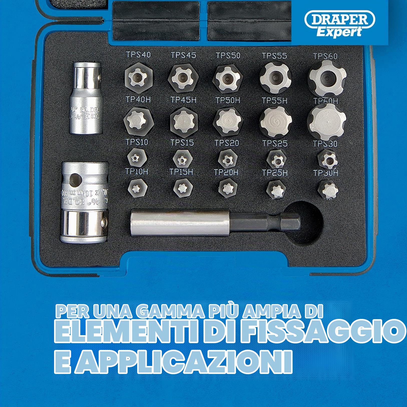 Draper Expert 23241 - Set 23 punte TX a stella 1/4"/3/8"