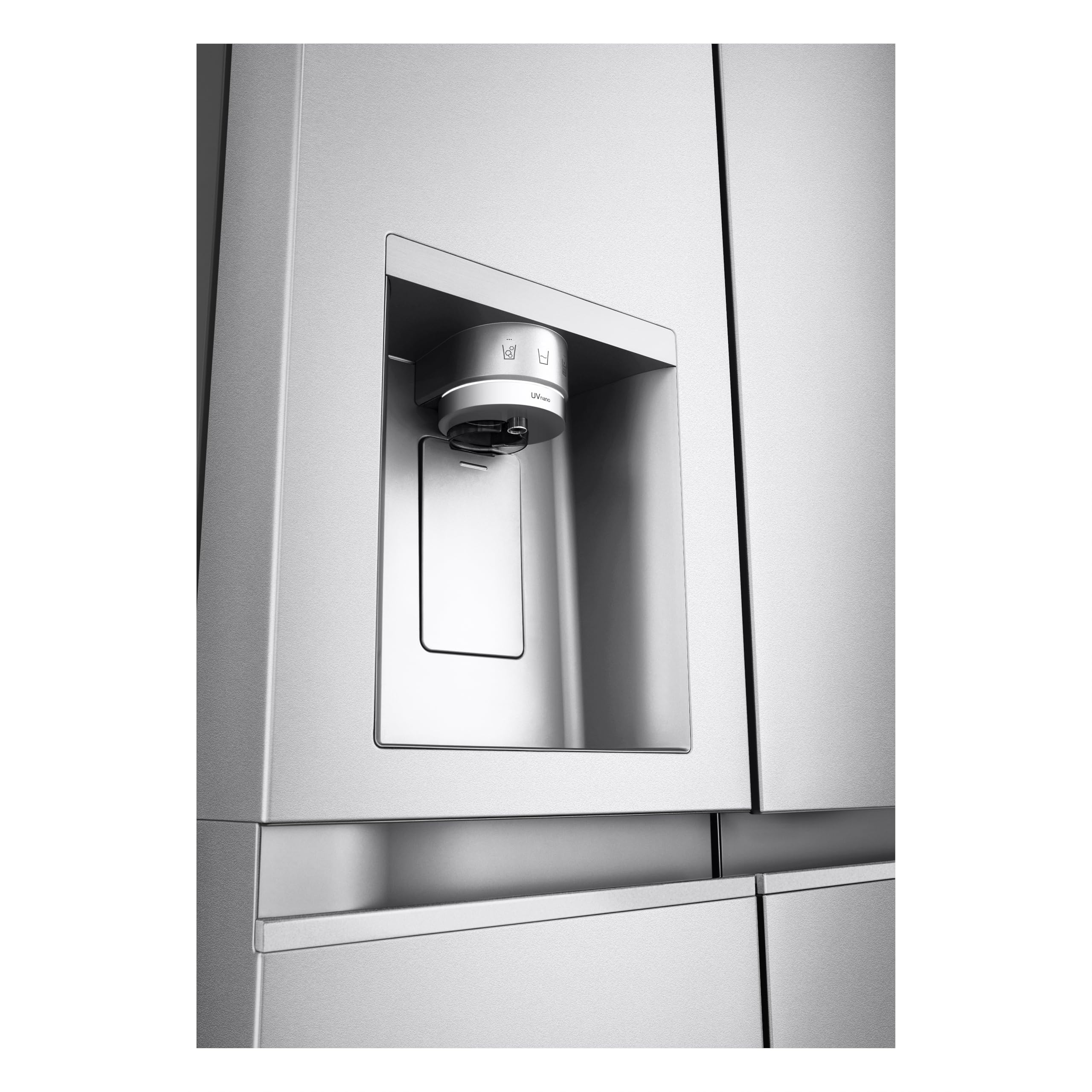 LG GSLE91MBAC Frigorifero Americano Side-by-Side, Classe C, Frigorifero No Frost, 628L, Wi-Fi, Tecnologia Door&Linear Cooling, Fresh Converter, Dispenser Senza Allaccio, UVnano, Metal Sorbet