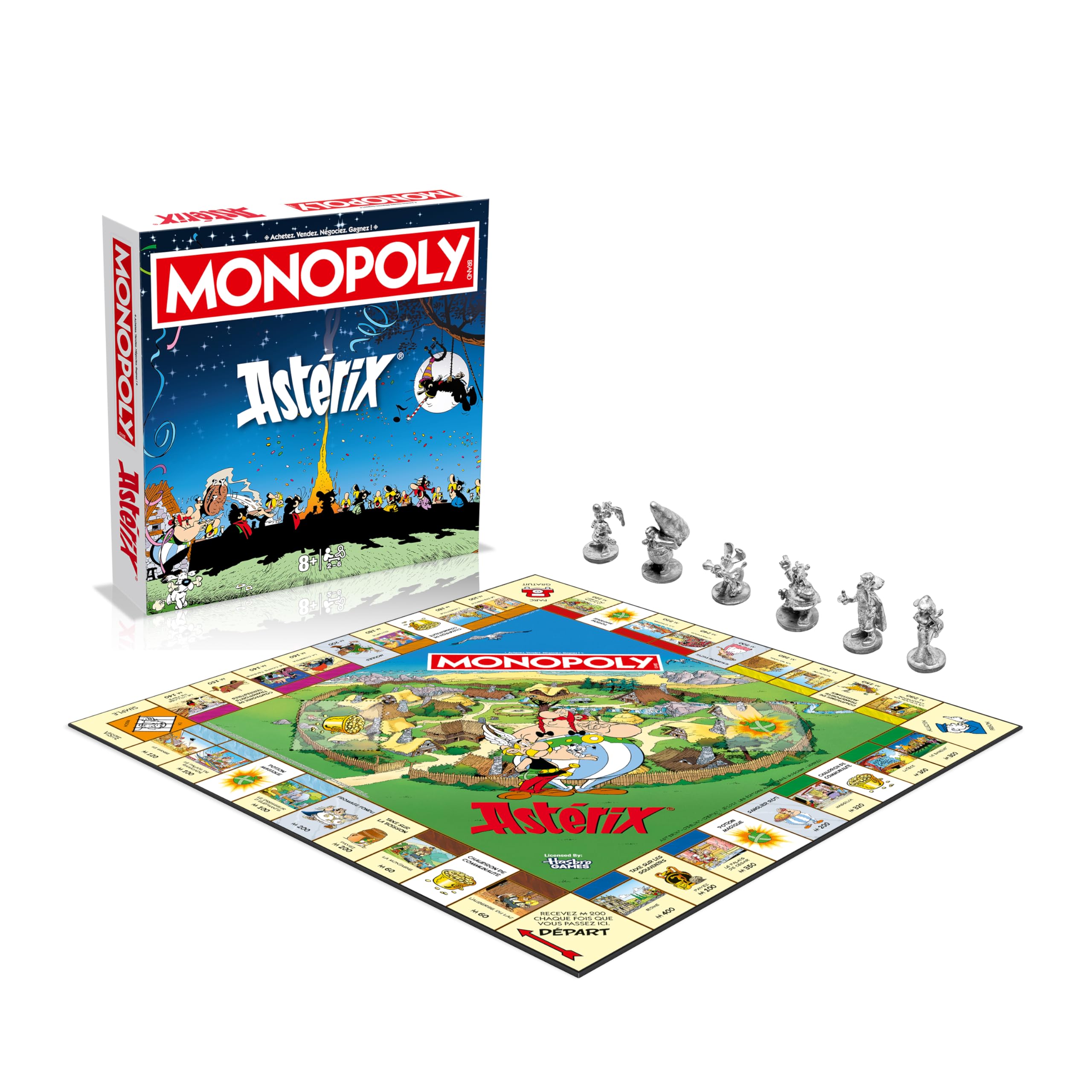 Winning Moves Monopoly Astérix - Juego de Mesa Familiar a Partir de 8 años - Juego de Mesa de 2 a 6 Jugadores - Versión Francesa