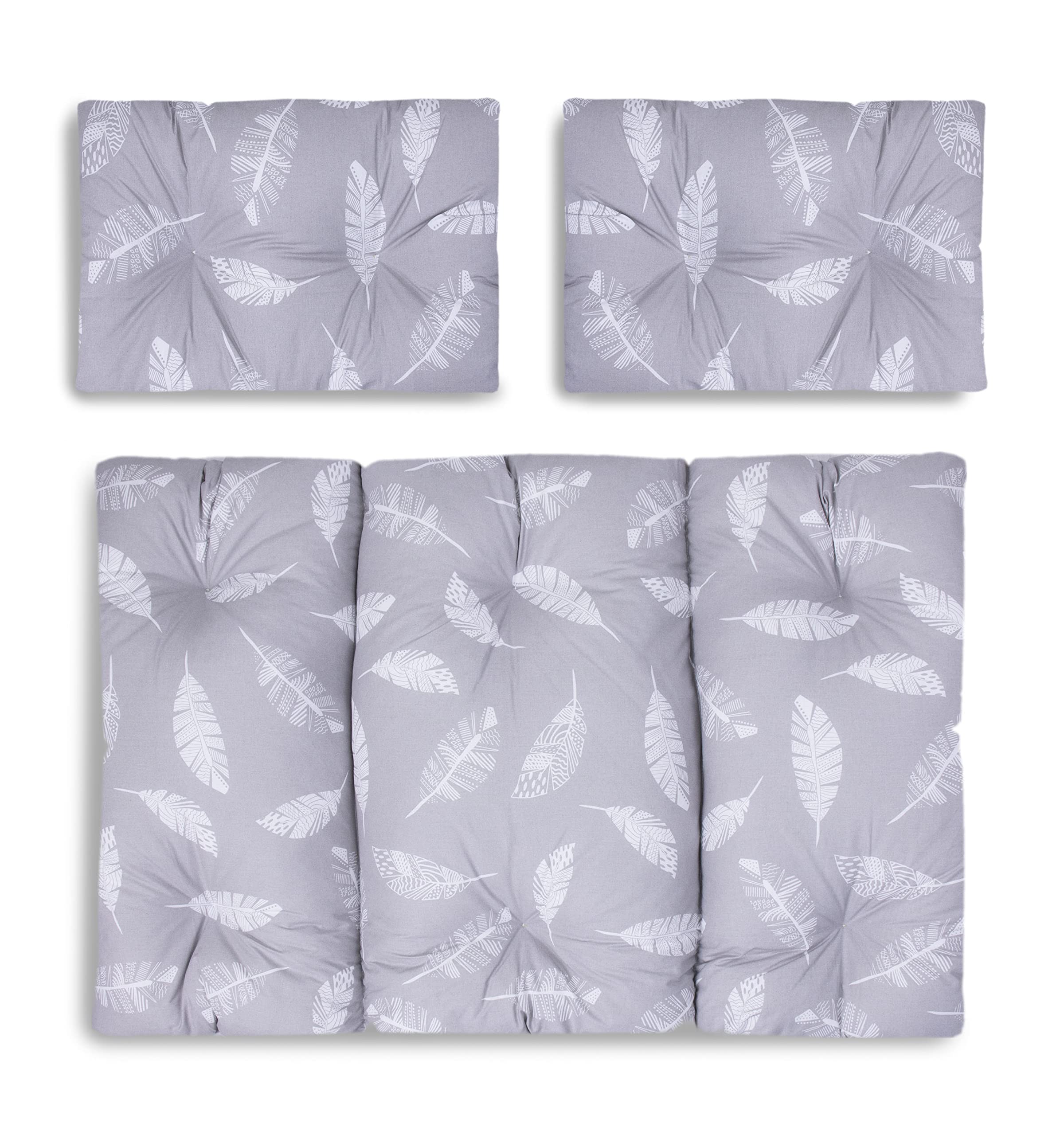 Cuscini Per Pallet - Set 3 Pezzi 120x60cm + 2x40x60cm, Per Balcone E Giardino