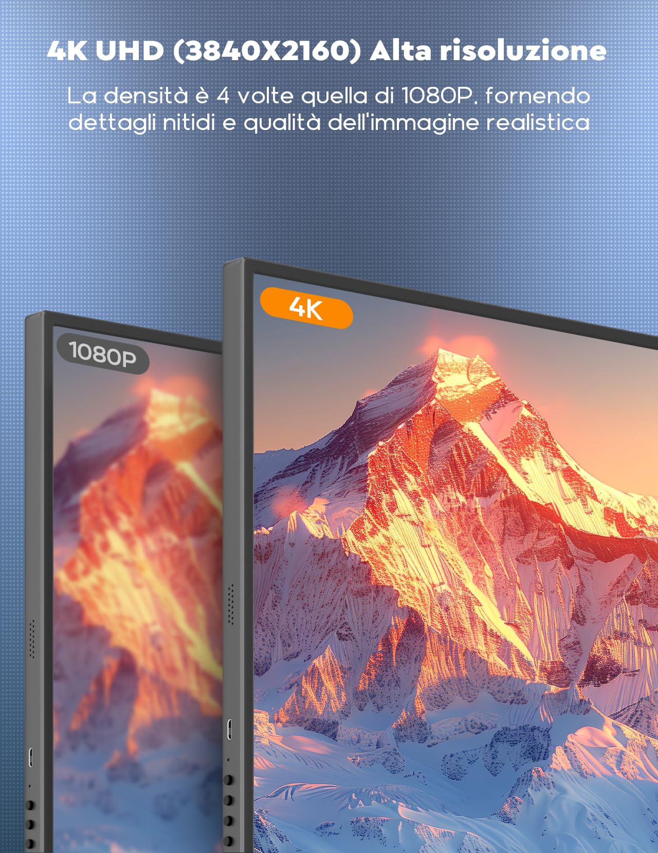HONGO 4K Monitor Portatile, Schermo Portatile 17.3" 3840x2160 UHD 100% sRGB 1500:1 Contrasto, Portable Monitor per Laptop PC Mac PS4/5/Xbox Phone, HDR Smart Display IPS, Supporto HDMI/Tipo C/USB C