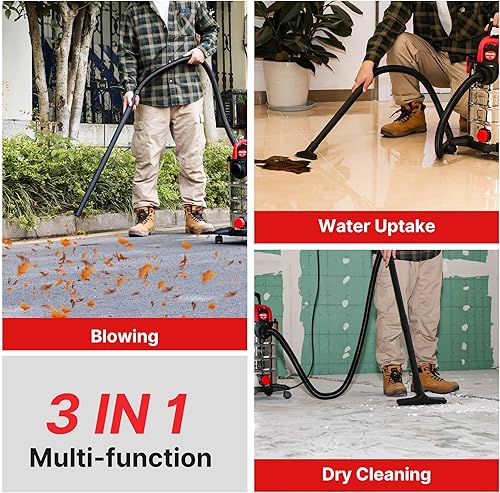 Miniatura 2 de Shop-Vac Aspiradora húmedaseca de 6.5 galones y 4.0 HP con función de soplador, tanque de acero inoxidable, aspiradora portátil con ruedas, incluye