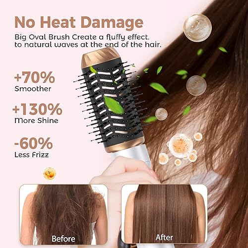 Miniatura 6 de Cepillo secador de pelo 8 en 1, estilizador profesional de aire caliente, secador de pelo iónico negativo de secado rápido