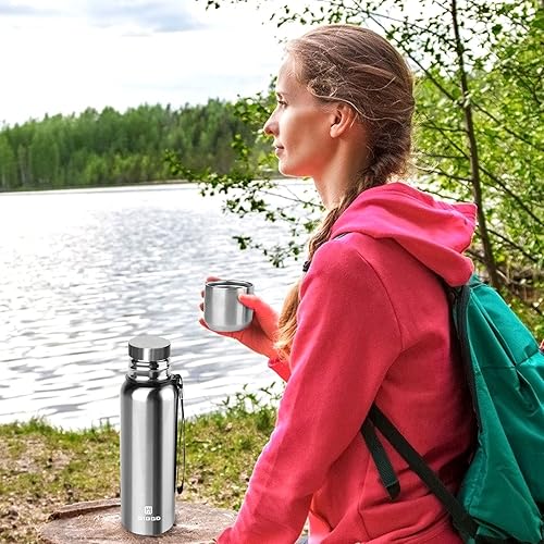 Miniatura 7 de Botella térmica térmica aislada al vacío de 169 onzas con tapa de taza frasco de agua inoxidable a prueba de fugas para café caliente y bebida fría