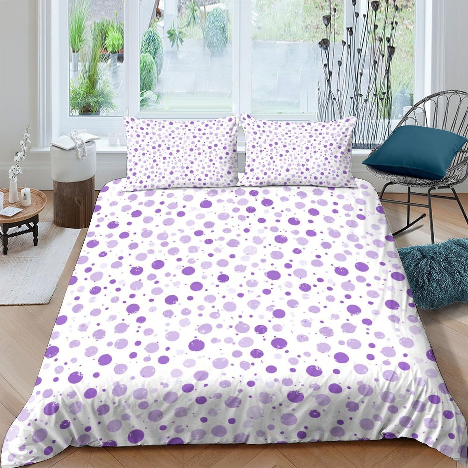 Ctjqhvkz Style-7 3D Printed Purple Floral Fitted Sheet Microfiber Soft Breathable Dandelion Bed Cover For Bedroom Guest Room Easy Care Single（135X200cm）