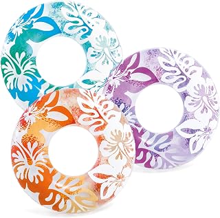Intex 3-Pack 36-Inch Transparent Swim Tubes - Smooth Seams Pool Floats for Kids Ages 3+ (Assorted Colors)