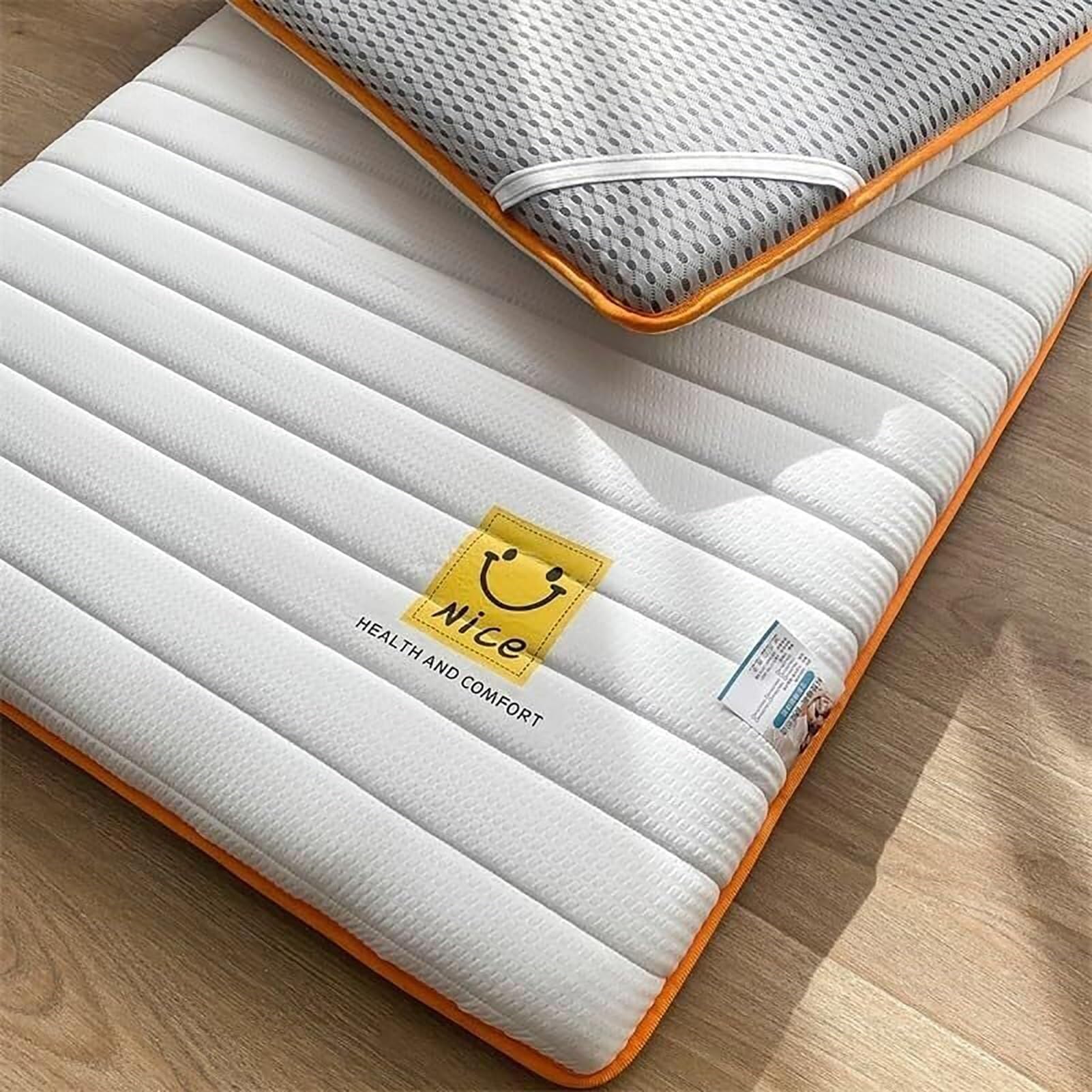 Matelas futon épais Simple/Double, Matelas de Sol Pliable Japonais, Couchage Portable pour canapé-lit/dortoir (Dimensions : 100 x 200 cm, Couleur : Vert)(Blue,80x190cm/31.5x75inch)