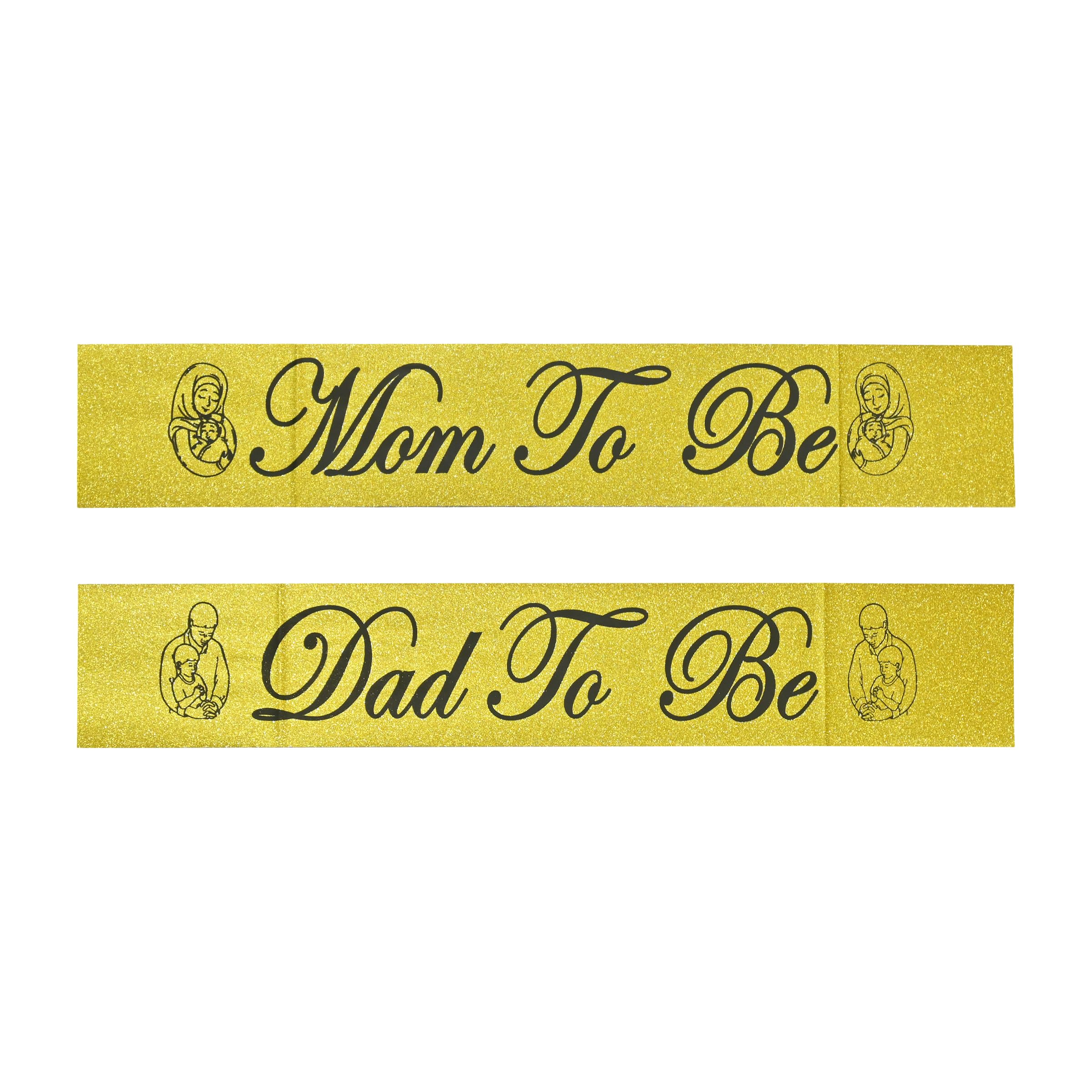 Mom & Dad to Be Sash Set - Baby Shower Gift -2