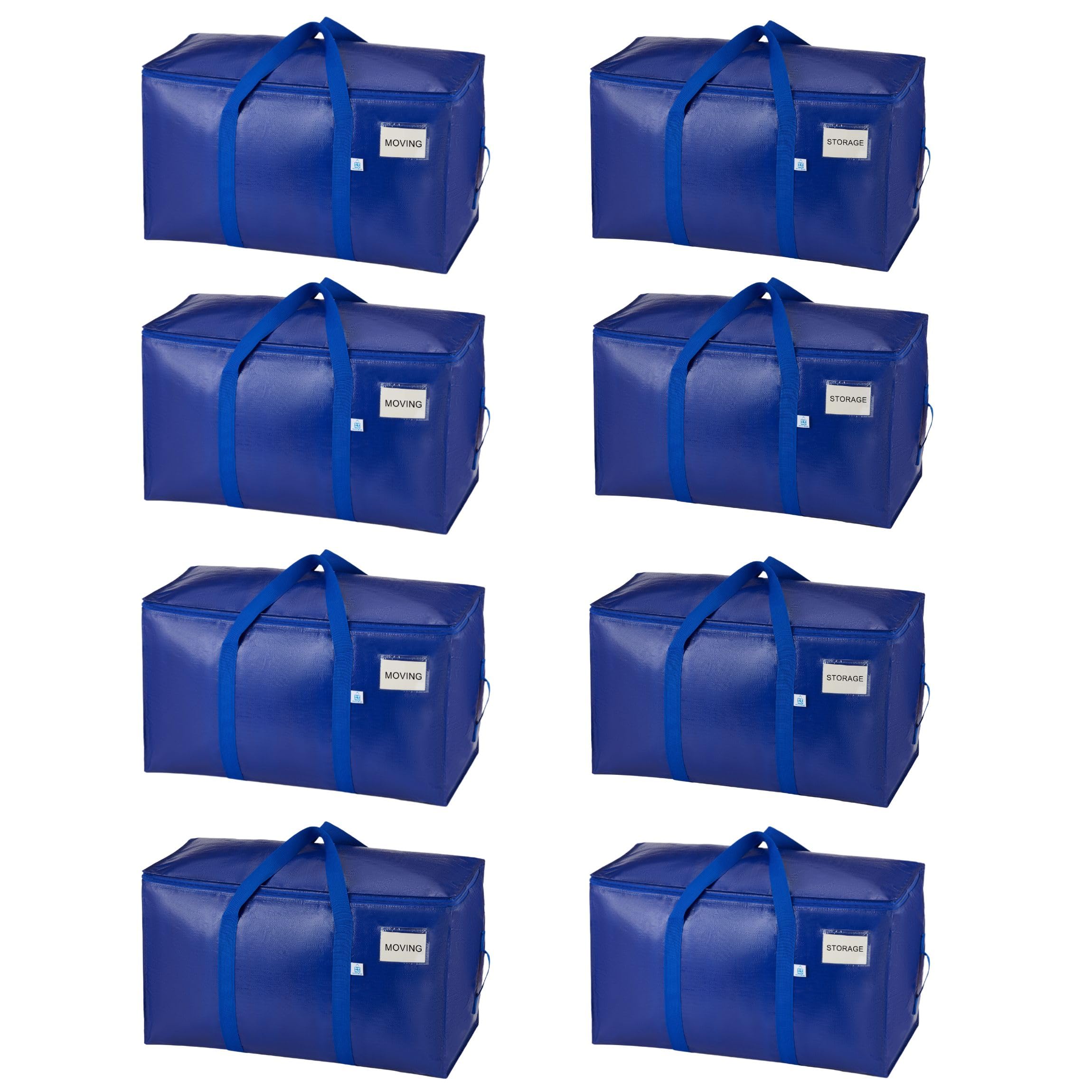 VENO 6-pack extra grote transparante verhuiszakken met ritsen, opvouwbare zware draagtas voor ruimtebesparing, alternatief voor verhuisdozen, verpakkingsbenodigdheden, plastic opbergbakken (helder, 6