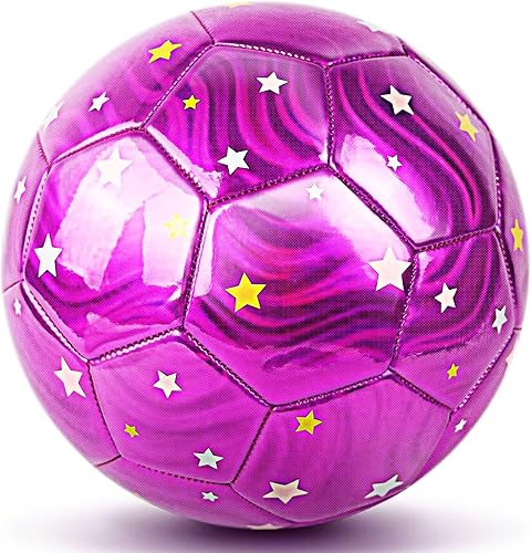 Miniatura 1 de Champhox Balón de fútbol con purpurina tamaño 4, pelota de fútbol para niñas, talla 4, pelota de entrenamiento deportivo para principiantes, pelota