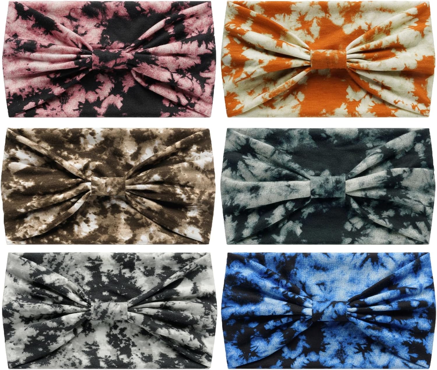 Head Scarfs for Women Wide Headbands Boho Fashion Knotted Head Bands for Adult Women Yoga Sport Hairbands Hair Accessories (6WDryColor3) 5