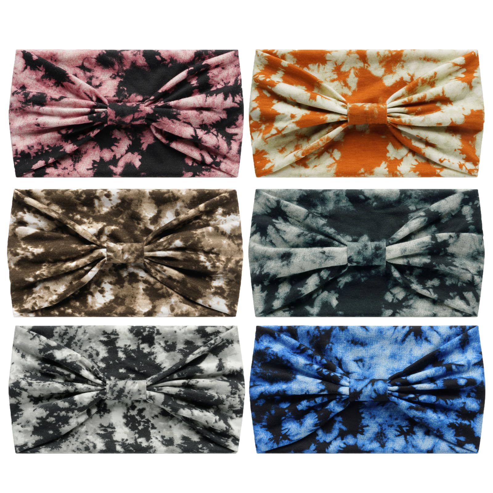 Head Scarfs for Women Wide Headbands Boho Fashion Knotted Head Bands for Adult Women Yoga Sport Hairbands Hair Accessories (6WDryColor3) - Image 4