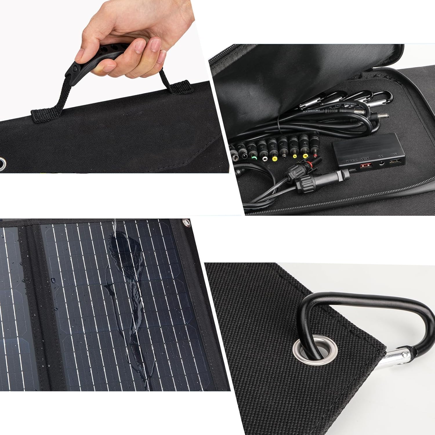 MARBERO Station Électrique Portable 27.000mAh avec Panneau Solaire Pliable 30W et Sac de Transport, Power Bank avec Prise AC 150W (Pic), Générateur Solaire avec Panneau Inclus pour Camping