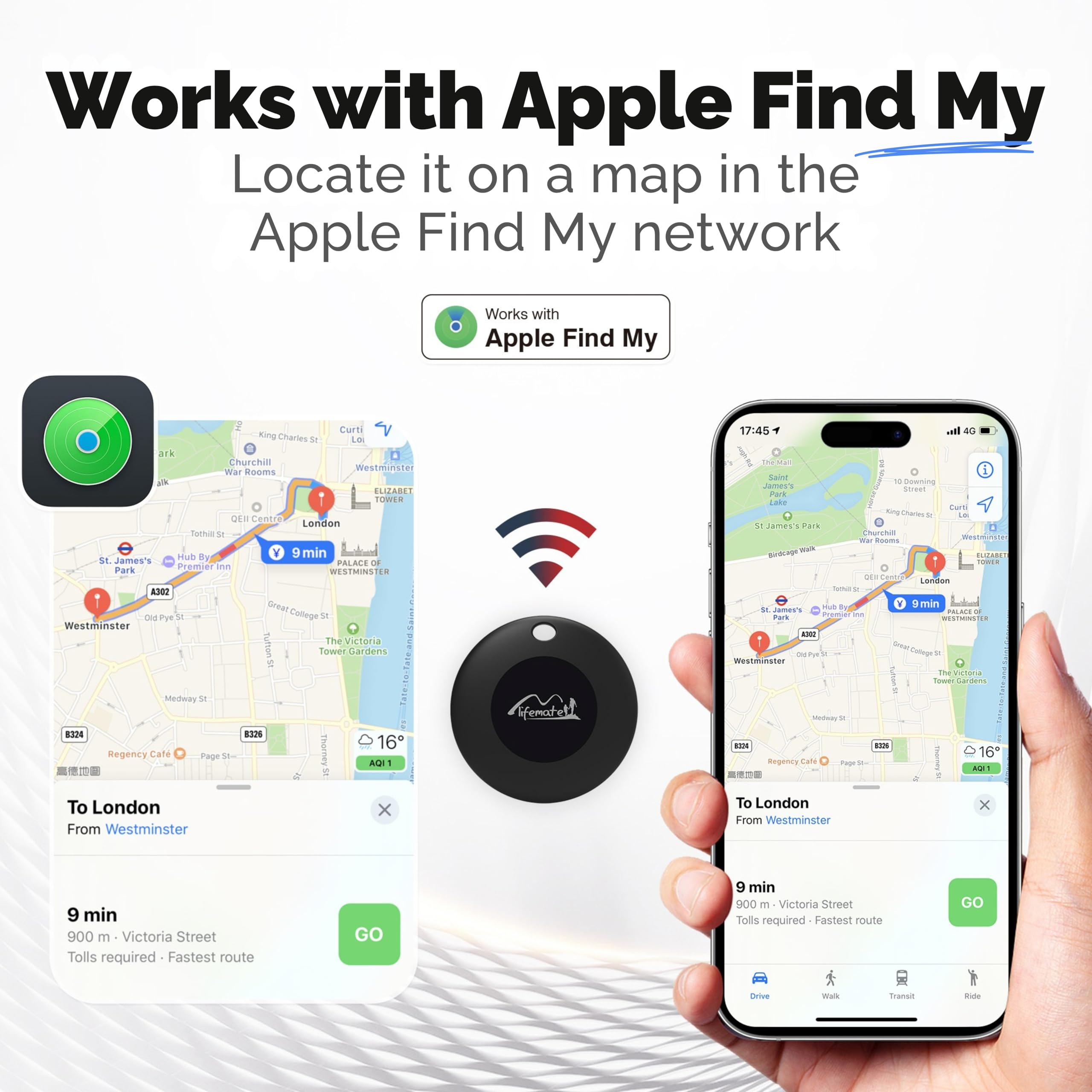 Lifemate Life Tag – Smart Bluetooth Tracker kompatibel med Apple Find My, AirTag-alternativ för nycklar, väskor, bagage och värdesaker – 8-pack, enkel spårning och snabb lokalisering