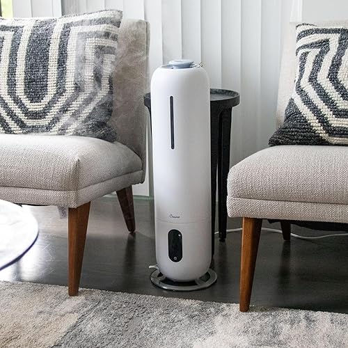 Miniatura 8 de Crane Humidificador ultrasónico de torre de niebla fría de 2 galones para el hogar, silencioso, sin filtro, apto para lavavajillas, apagado