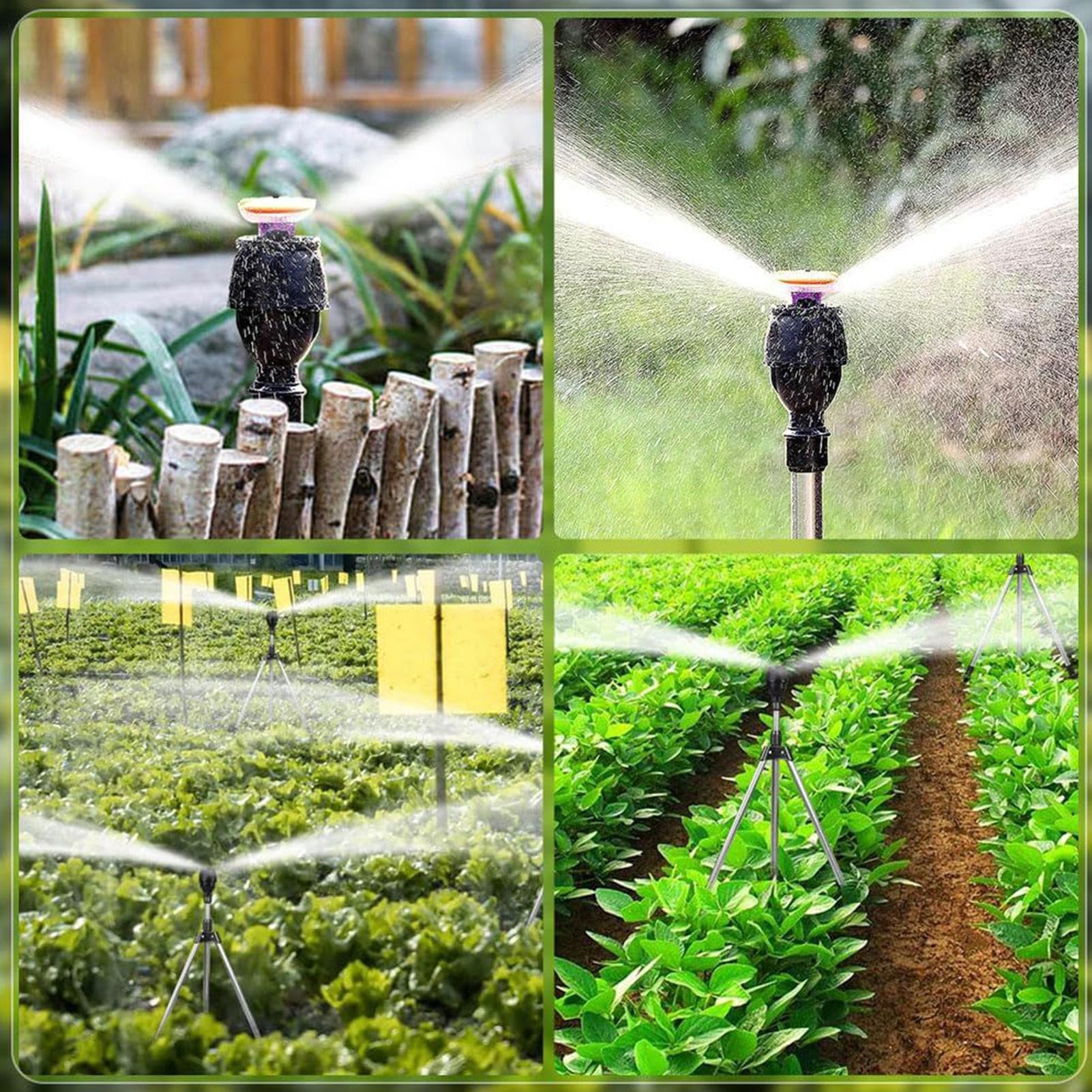 Sprinkler on Tripod, 360 Degree Large Area Irrigation Sprinkler with Adjustable Sprayer, Automatic Watering System for Outdoor Pathway Backyard Garden Farm Use