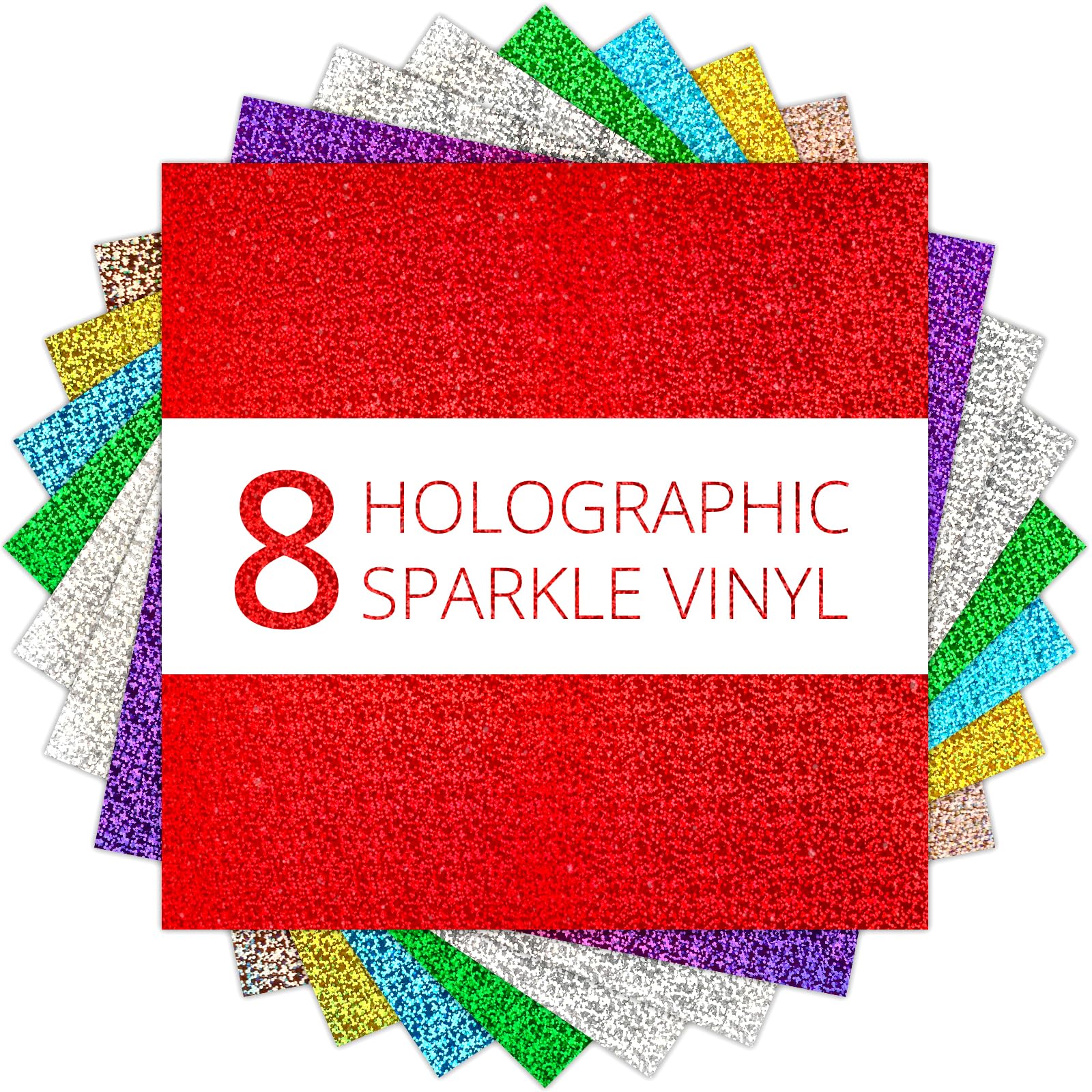 Vinyle adhésif permanent holographique paillettes 30,5x30,5 cm pour feuille de découpe Cricut artisanat