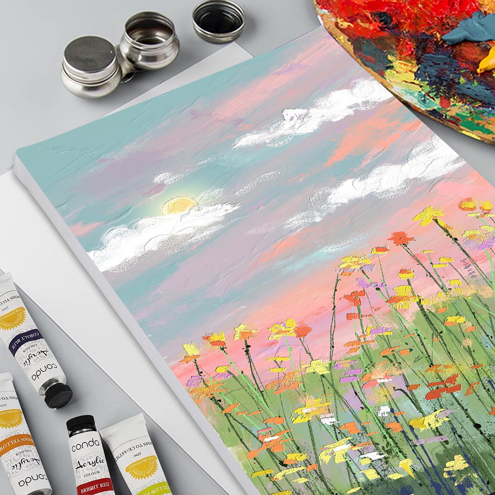 JSMTKJ Toile Peinture, 6PCS Chassis Toile Vierge Pour Peinture à L'Huile Ou Acrylique Assorti Taille Art Toile Cadre Civière Acrylique Huile Peinture À L'eau Conseil