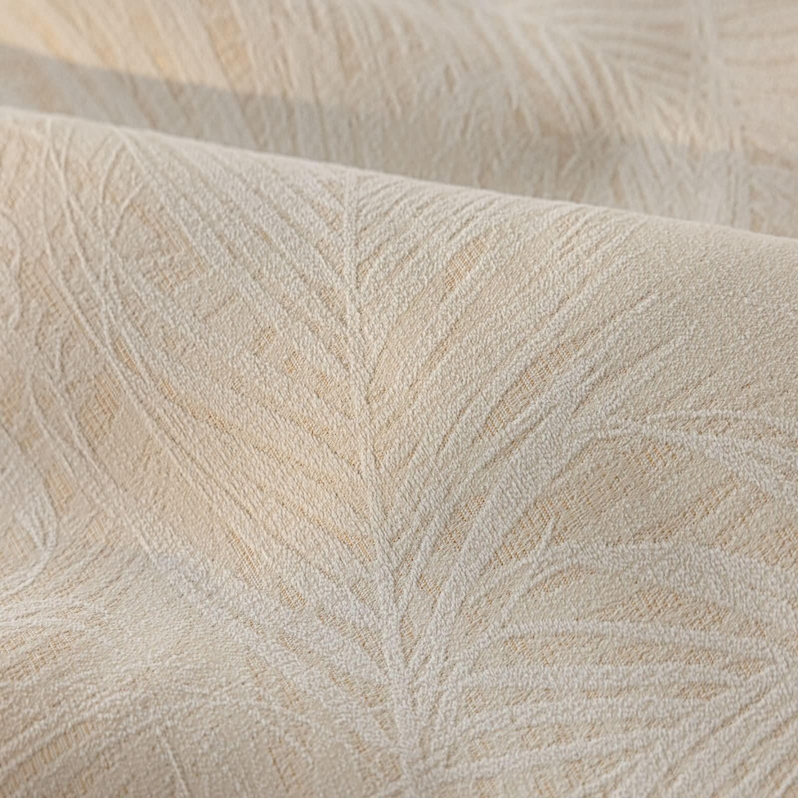 Tenda Salotto Oscurante, 107x183cm Tinta unita con motivo jacquard Tenda oscurante per la stanza in stile casalingo, Occhiello, Beige
