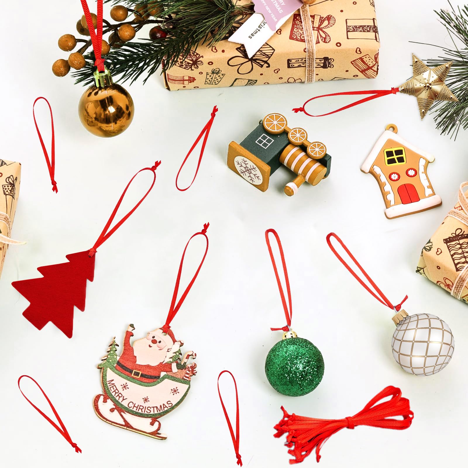 200 Ganci Per Ornamenti Natalizi, Corda Decorativa Per Albero Di Natale