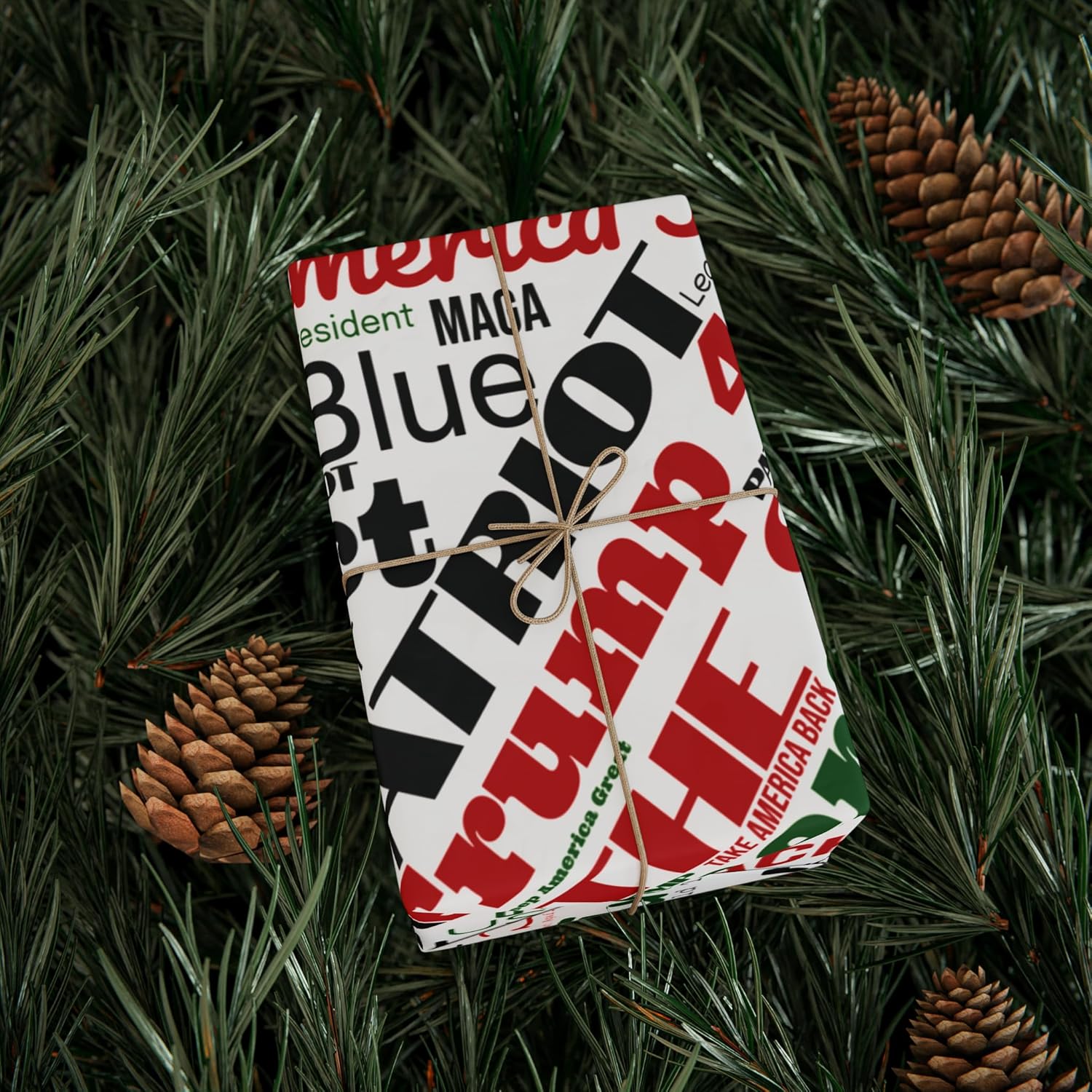 Pro Trump Gift Wrap for Gifts Christmas - Let's Go Brandon Gift Wrap - Maga Save America Trump Theme Gift Wrap Trump Vote 2024 (30" x 36")