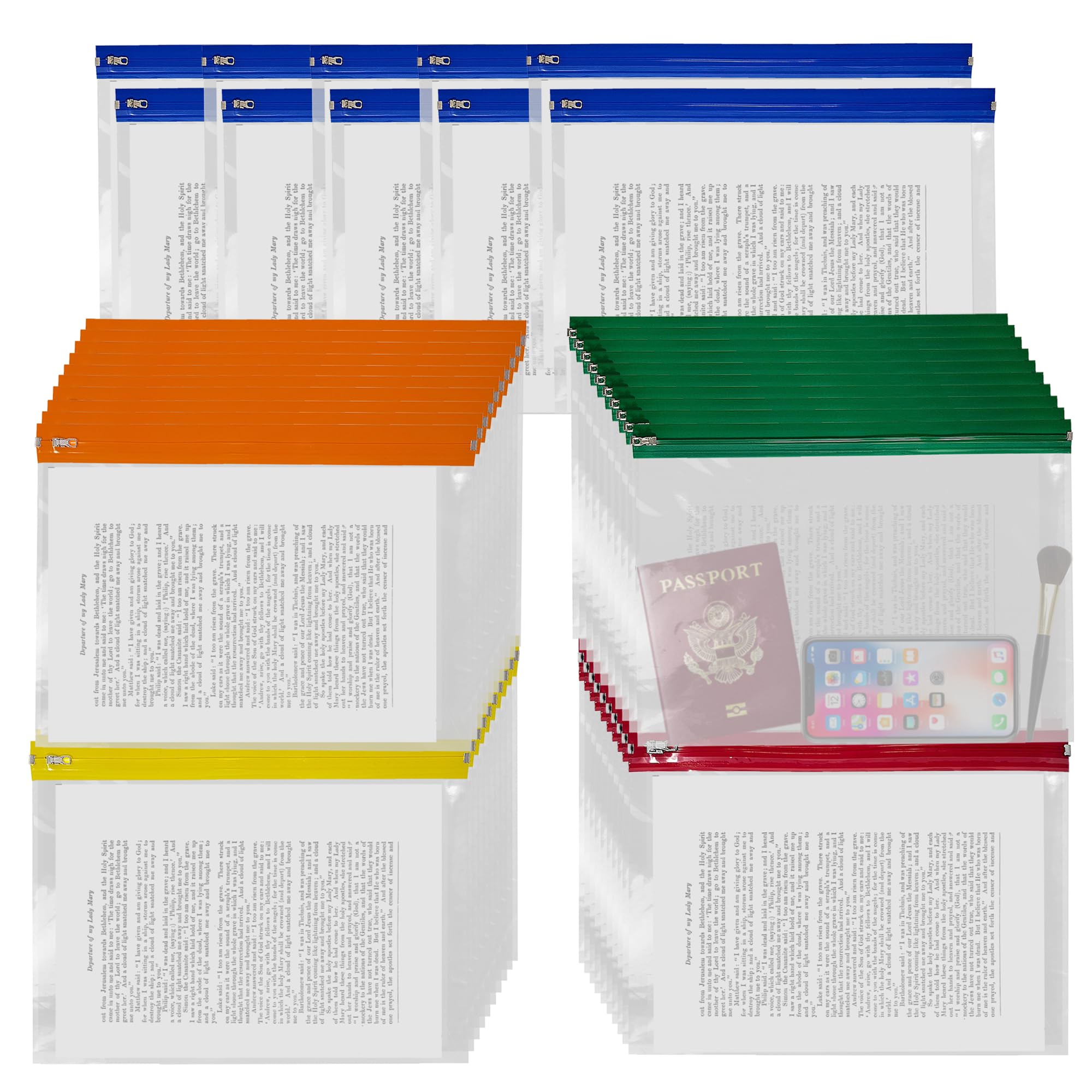 50 Clear Transparent A5 Zip Bags 255x180mm for Organizing Valuable Items - Puzzles, Jewelary,Small Toys,Food Medicine, Stationery, Documents, Notes, and More!