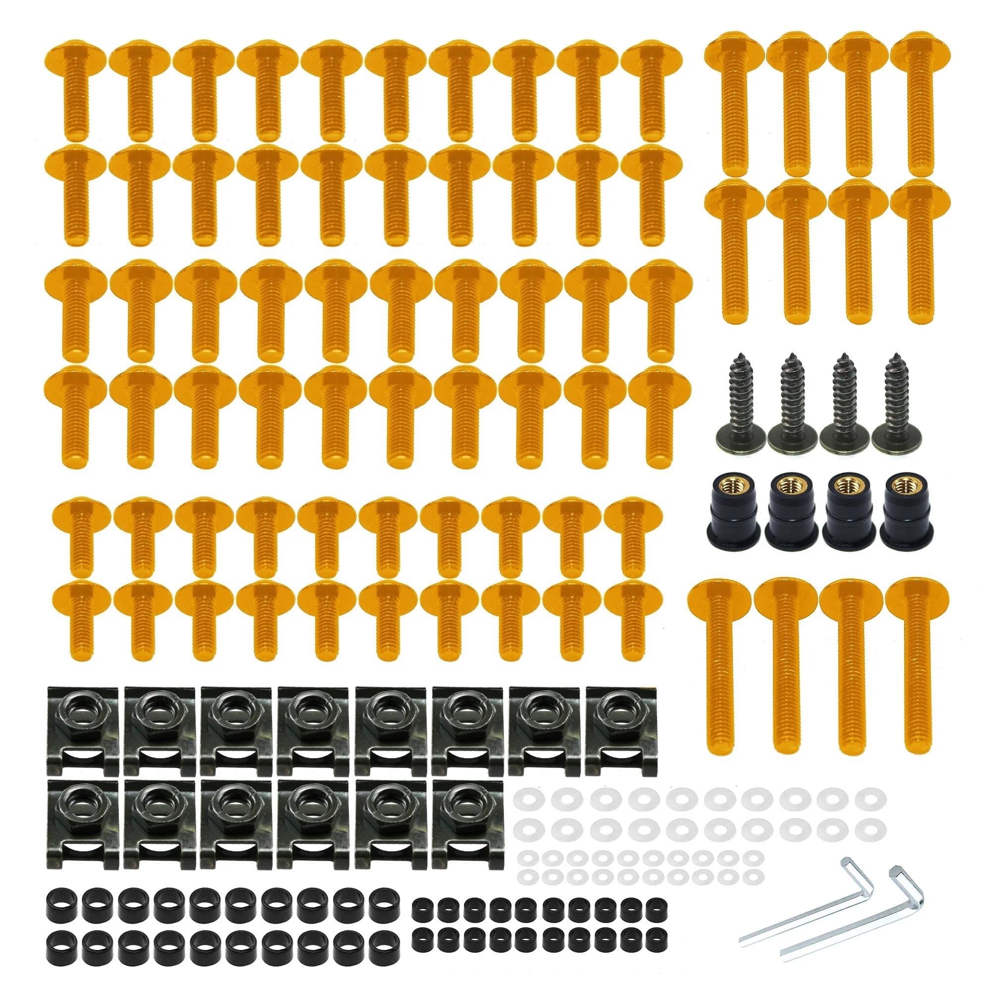 177pcs Fairing Bolts Motorcycle Screws Body Nuts For Z750 For Z900 For Z1000 For Z800 For Versys 650 For Er6n CNC Alloy(Gold)