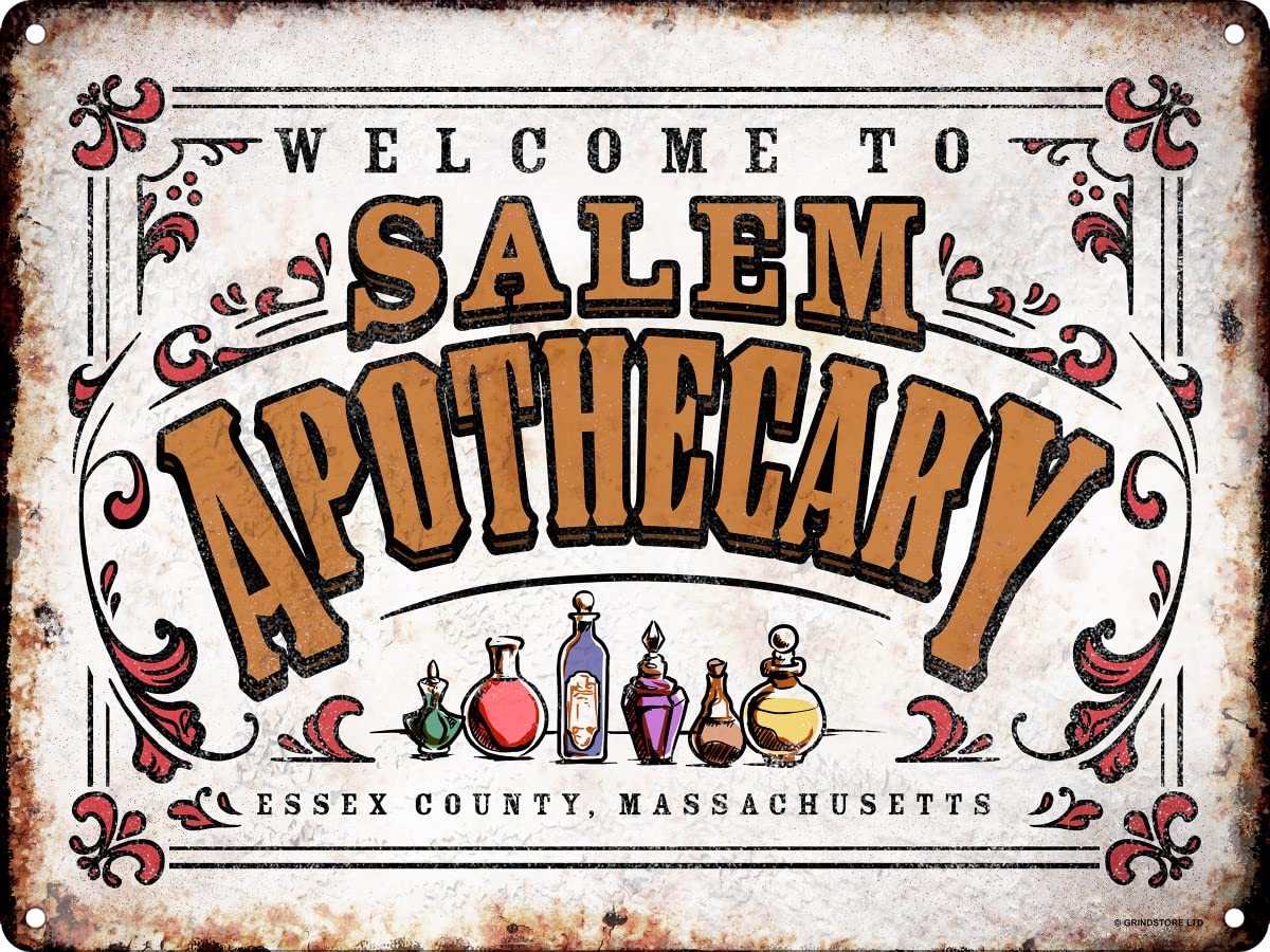 Grindstore Nc Welcome To Salem Apothecary Mini Tin Sign 15X20cm