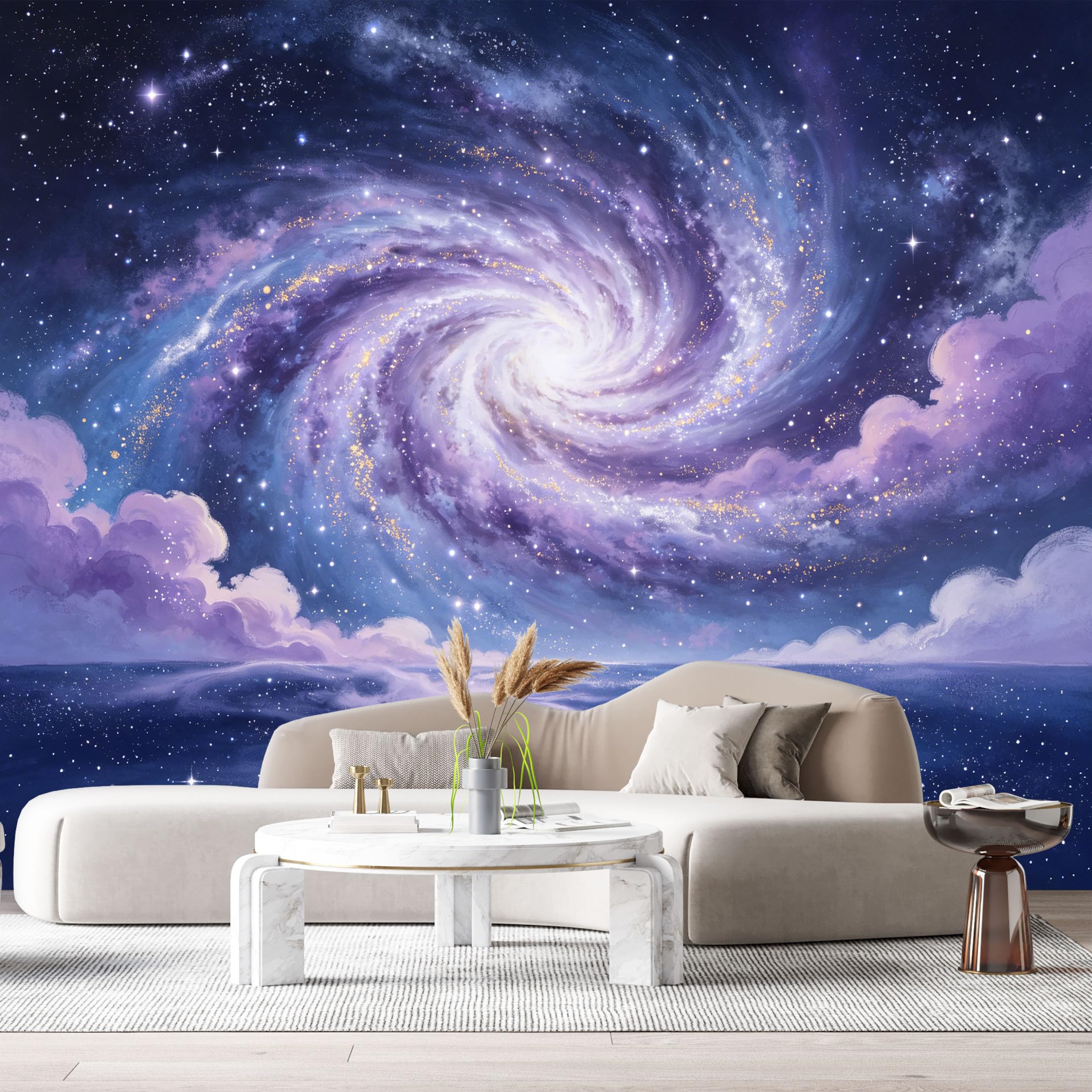 Custom Size Wall Murals Galaxy Nebula Abstract Oil Painting Cosmic Stars SelfAdhesiveWall Fabric Removable Wallpaper Wall Decor for Living Room Bedroom Bathroom