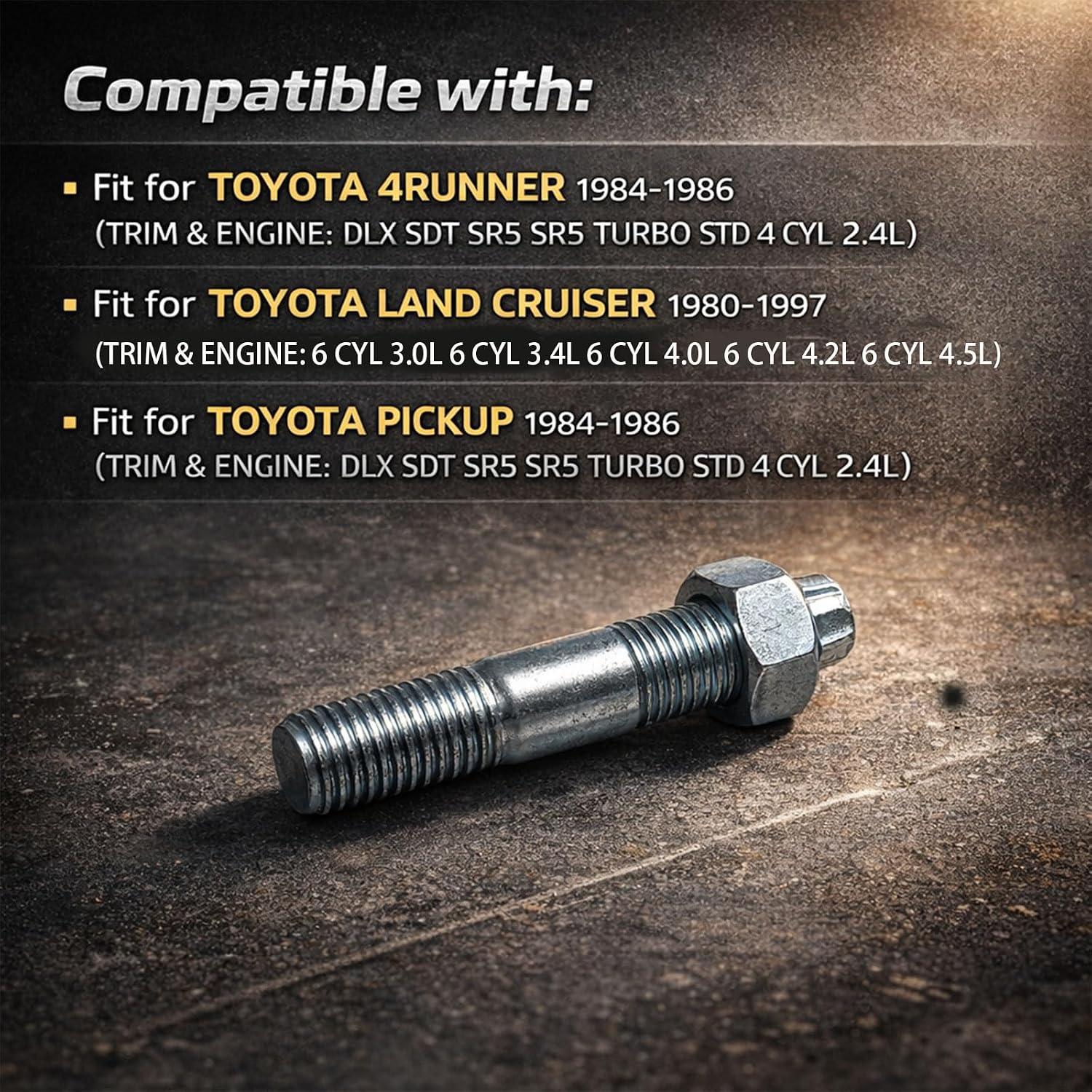 Steering Knuckle Stud & Bolt Set 4 PCS Replace 90116-12007 43211A