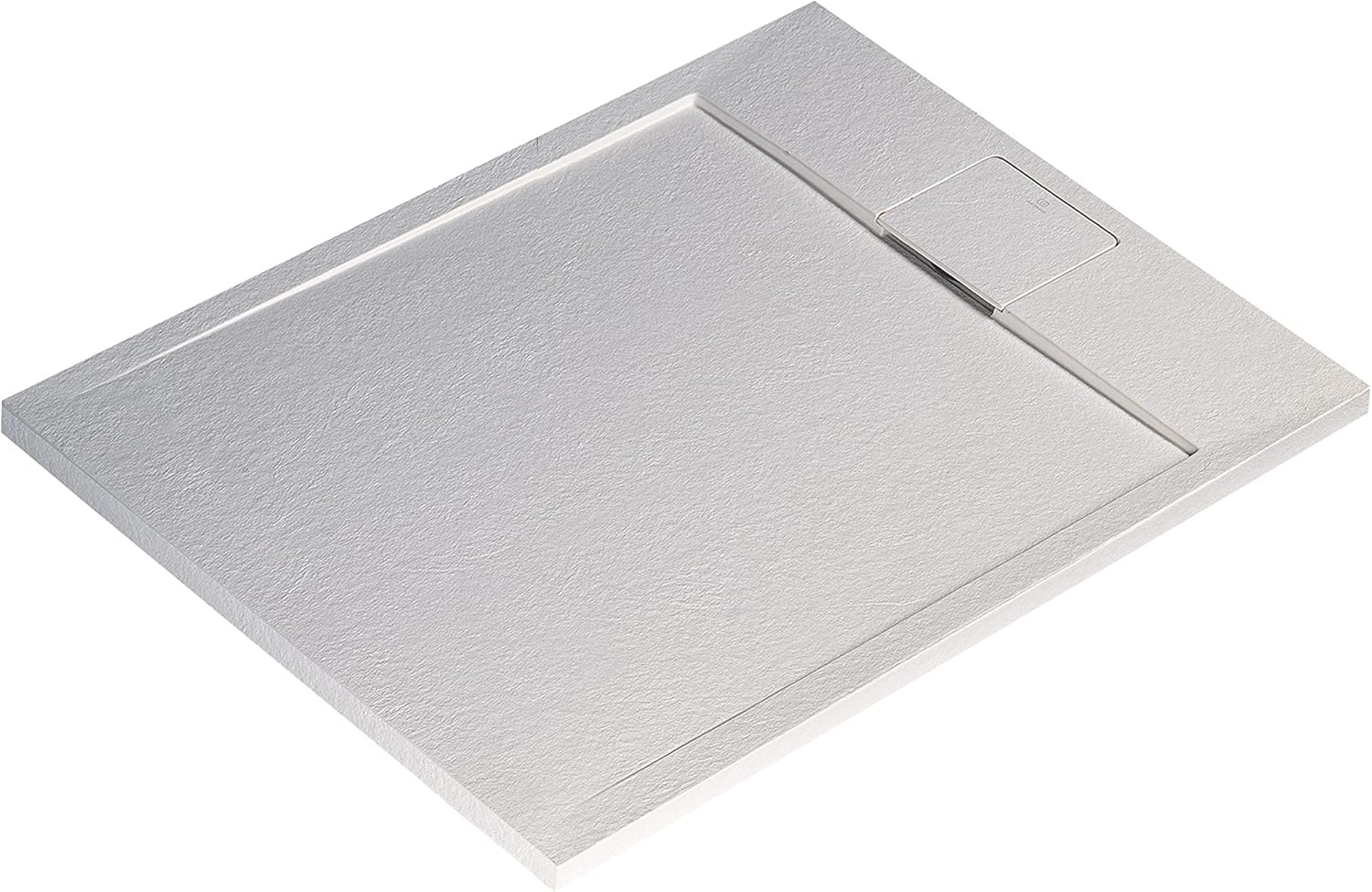 Ideal Standard - Ultra Flat S i.life Rectangular Shower Tray 90 x 70 cm Resin with Short Side Waste - Matte Finish in Stone Effect - White