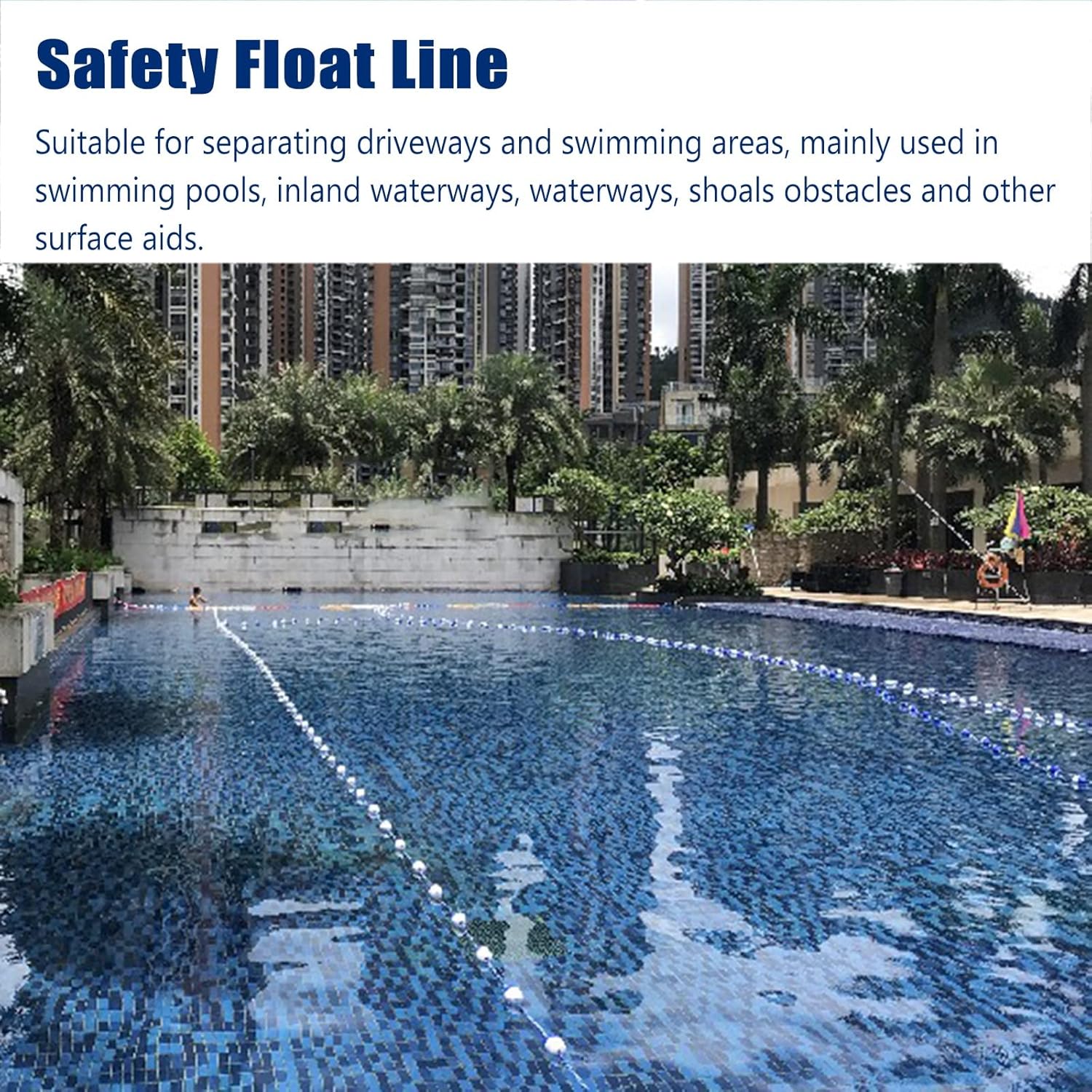 Swimming Pool Safety Divider Ro and Float Line, for Fishing Drift Anchors System, Adjustable Safety Floating Buoy Cord Accessories