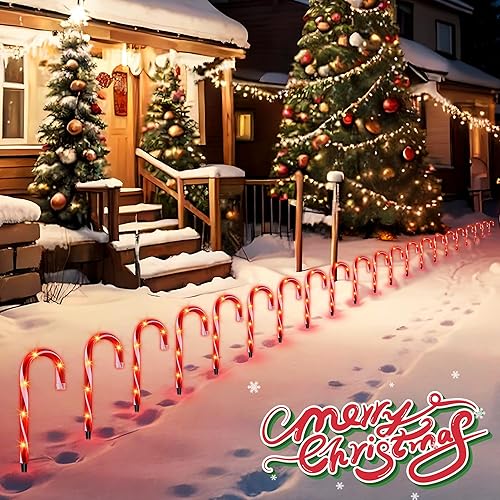 Miniatura 6 de Luces de bastón de caramelo de Navidad de 10 para decoración de paisaje, luces LED (incluye estacas)