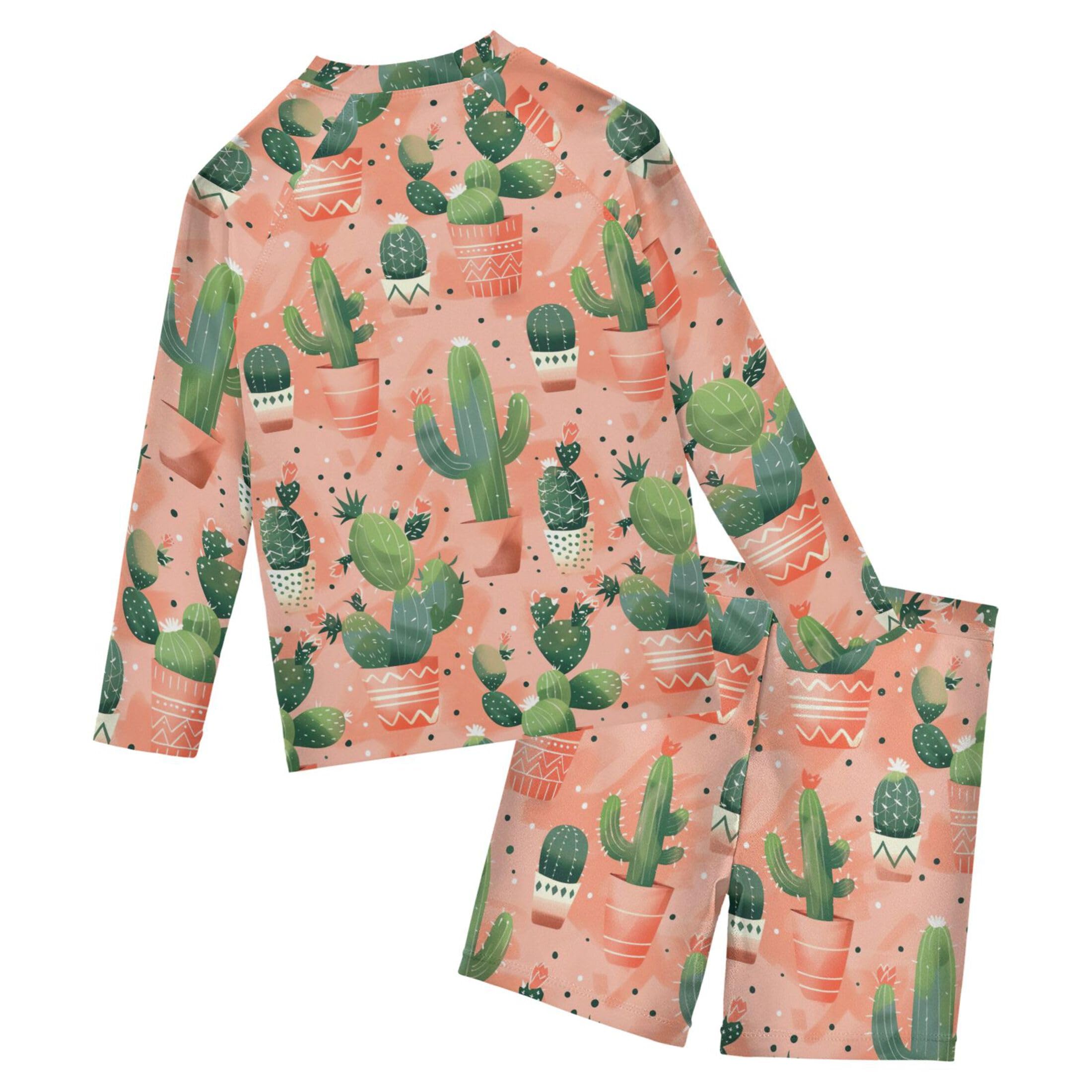 Cactus Baby Boys' Toddler Long Sleeved Rashguard Swim Bathing Suit Set B0403570