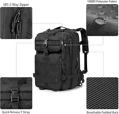 Miniatura 6 de G4Free mochila deportiva militar táctica para camping, hiking, trekking, diseño personalizado de 40 L