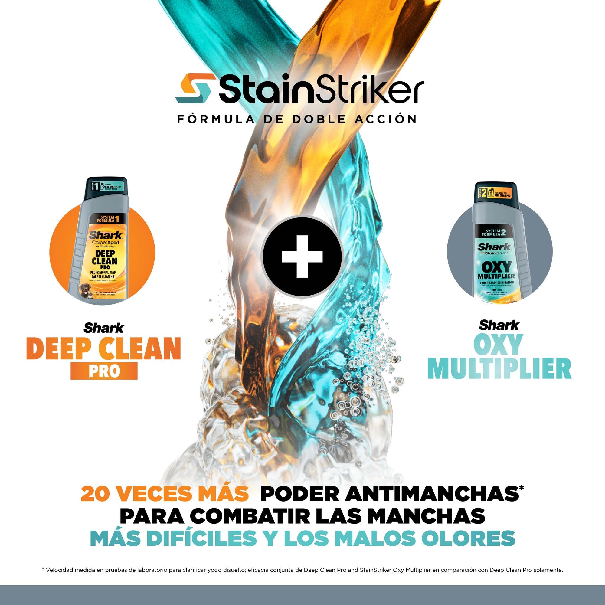 Shark StainStriker Limpiador de manchas con 5 accesorios, minicepillo para pelo de mascotas, boquilla estrecha, tubo de limpieza, 2 x soluciones de limpieza incluidas, ligero y portátil, 450W PX200EUT