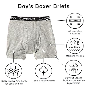 Calvin Klein Boys' Modern Cotton Boxer Briefs (5 Pack)