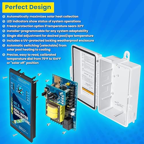 Miniatura 3 de Reemplazo para Hayward Goldline GL-235 AquaSolar - Controlador solar de temperatura diferencial para piscina, spa y jacuzzi, salida de 1224 VCA y