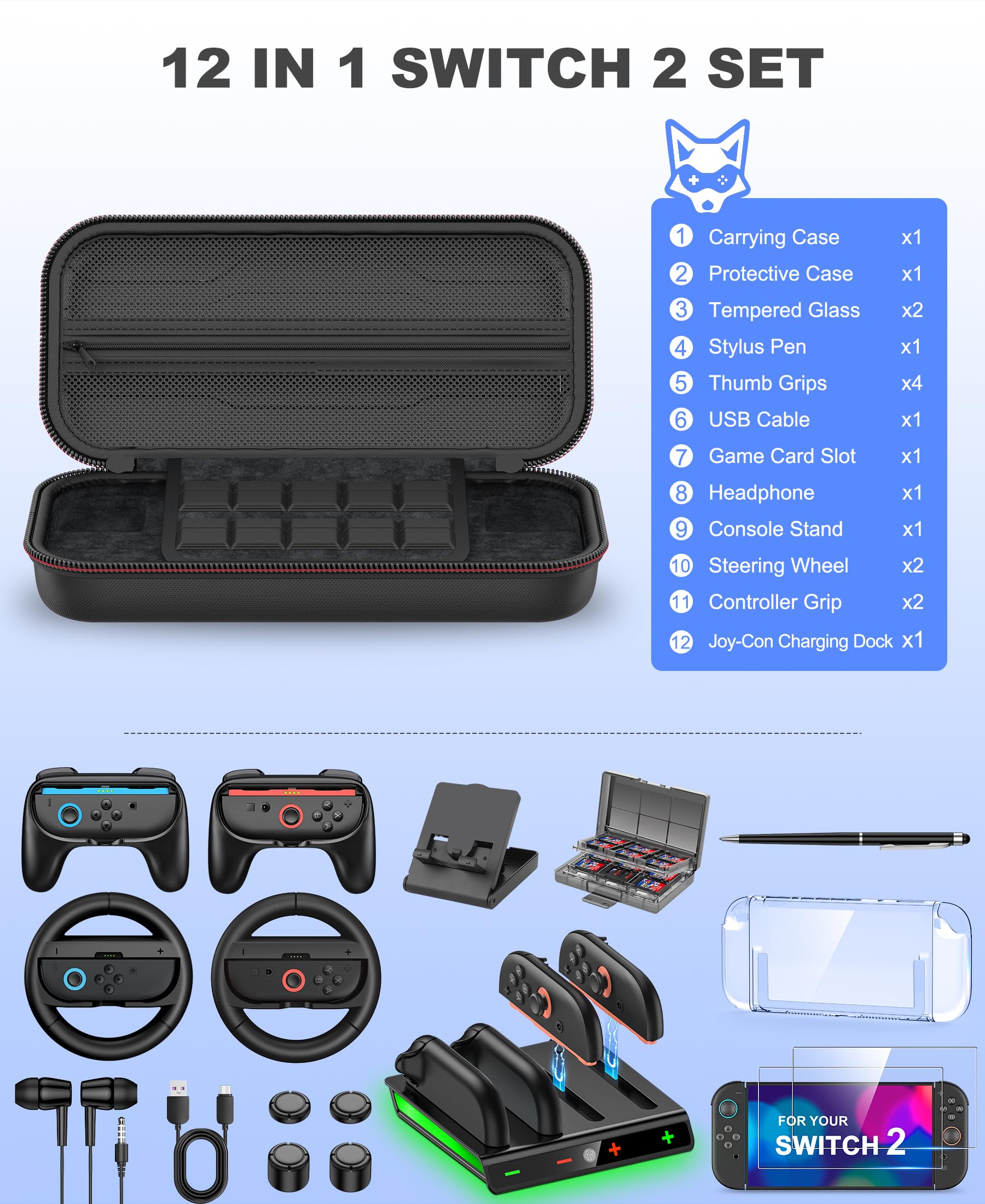 Nintendo switch （ケース付き） Switch 2 Accessories Bundle Kit for Nintendo Switch 2, Carrying