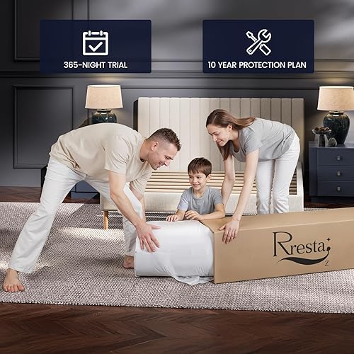 Miniatura 6 de Colchón Firm King de 14 pulgadas, colchón híbrido de la colección Hotel con soporte de 7 zonas para alineación espinal y alivio del dolor de