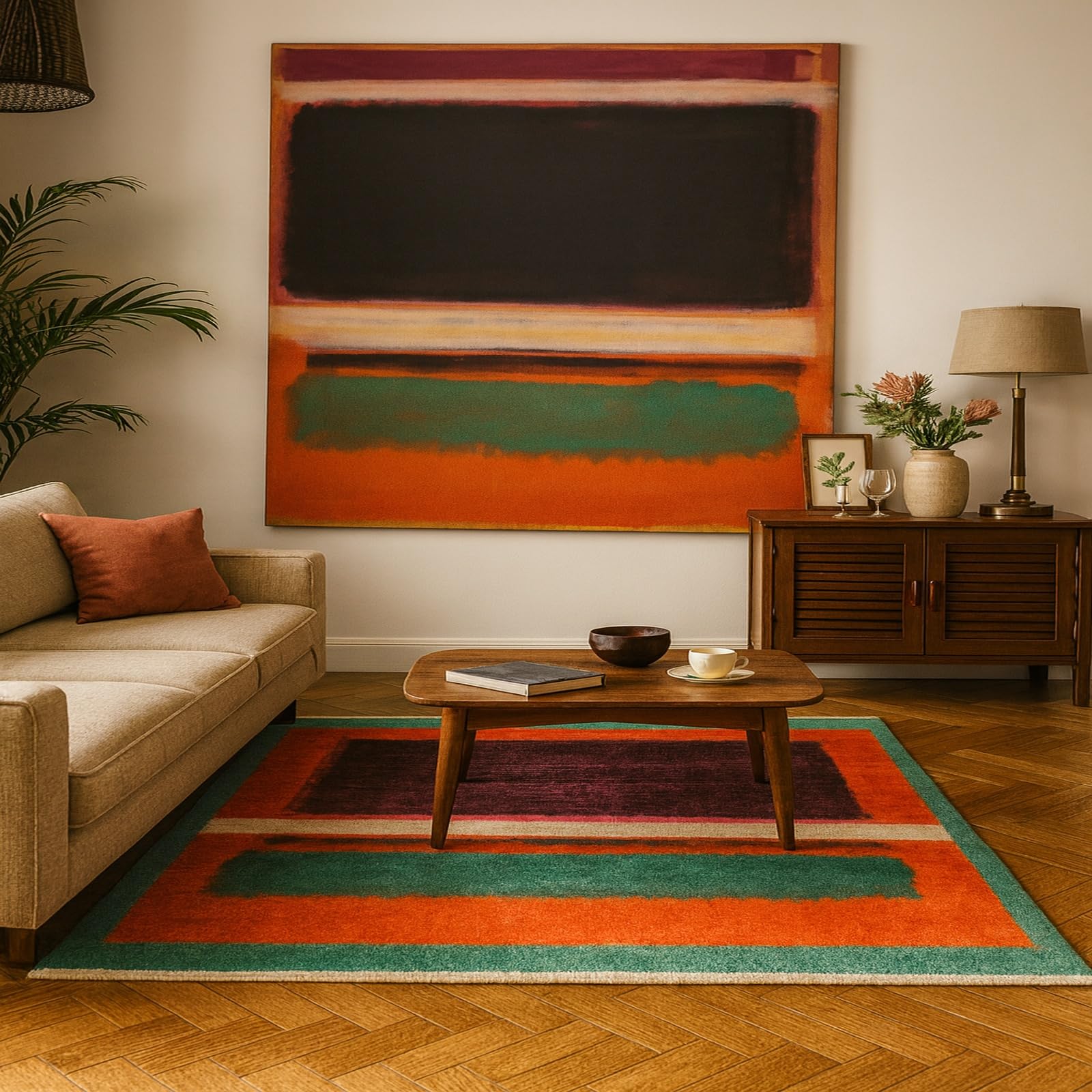 Tapis de chambre abstrait moelleux 140x200 cm pour créer un cocon coloré