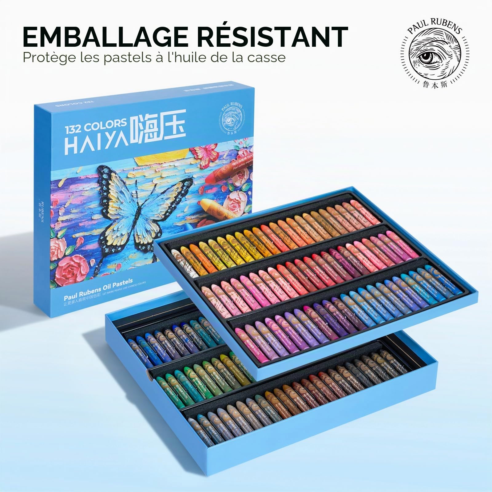 Paul Rubens Ensemble de pastels à l'huile, 132 couleurs Pastels à l'huile aux couleurs douces Non toxique pour les artistes, les étudiants et, Idéal pour esquisser, décorer (Nouveau paquet)