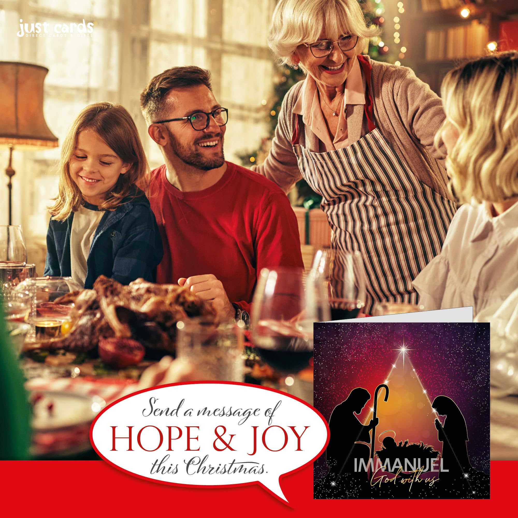 Christian Christmas cards, pack of 10, Immanuel, with Bible verse Isaiah 7:14 inside these religious Christmas cards - Image 3