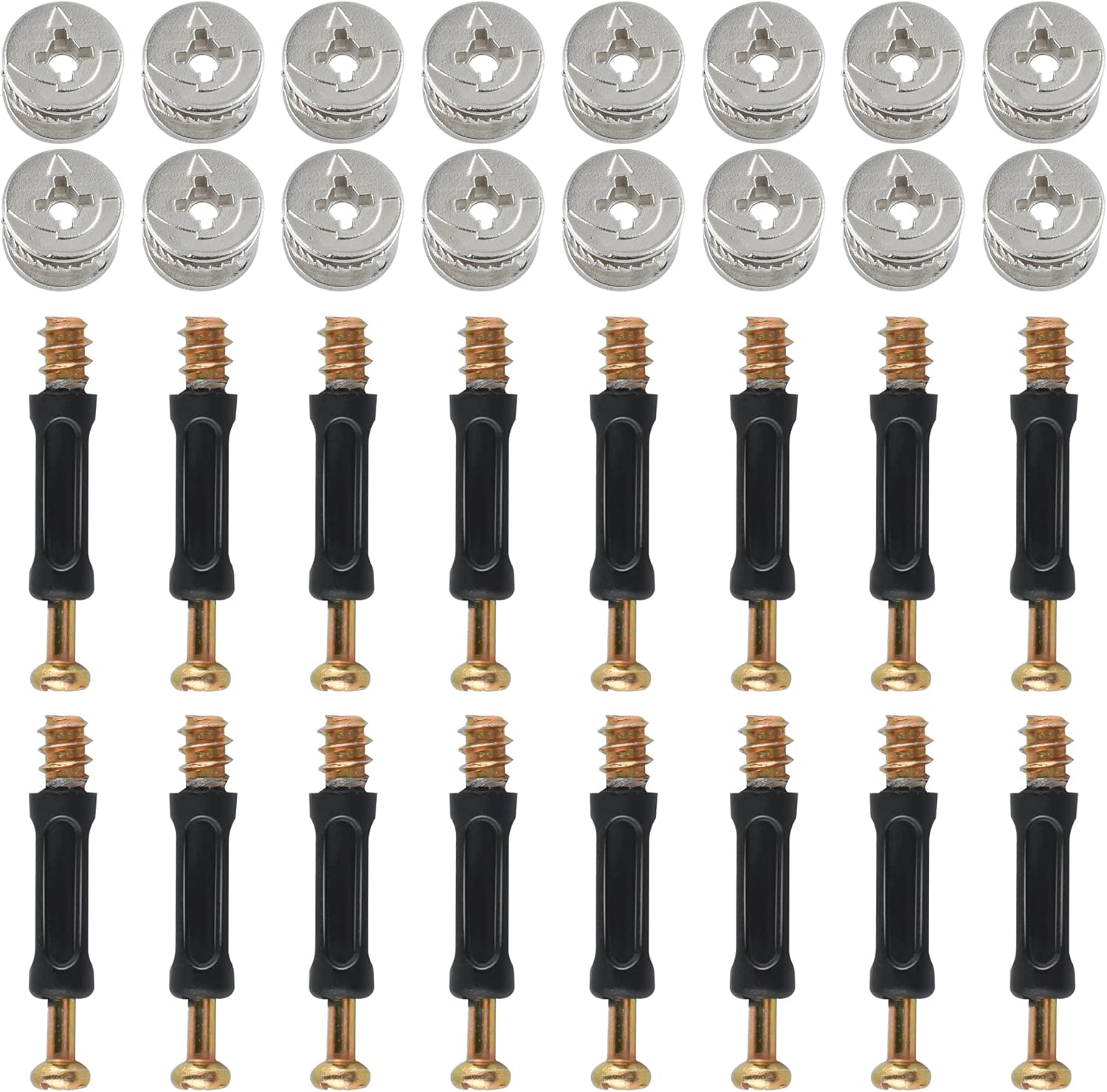 Worldity 50 Sets Cam Lock Nuts and Cam Screws, Furniture Connector