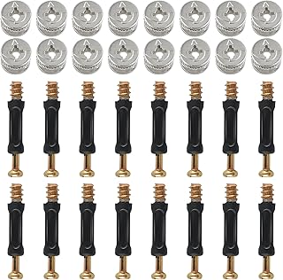 50 Sets Cam Lock Nuts and Cam Screws, Furniture Connector Bolts, Furniture Connecting Cam Lock Fittings with Dowel, Furniture Cam Lock Fasteners for Wardrobe and Cabinet