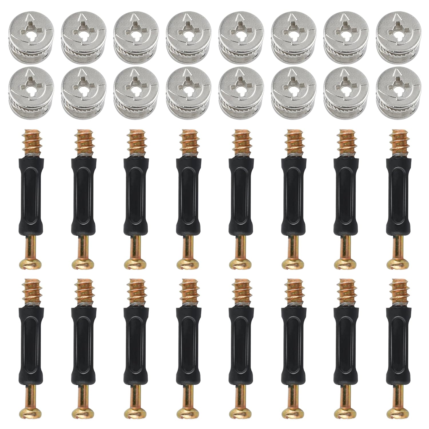 Worldity 50 Sets Cam Lock Nuts and Cam Screws, Furniture Connector