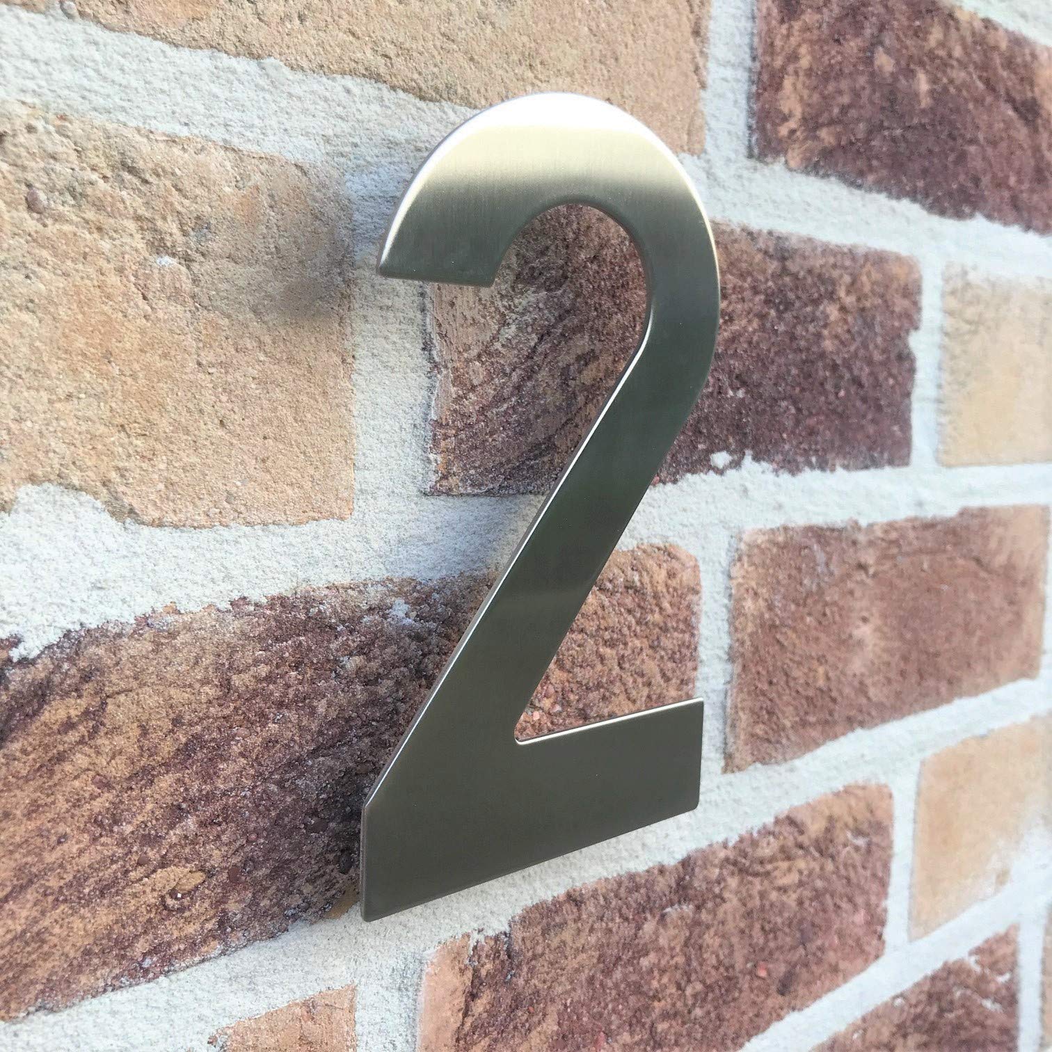 House or apartment number, brushed stainless steel number (304 quality), assorted stainless steel fittings, height 15 cm - Image 2