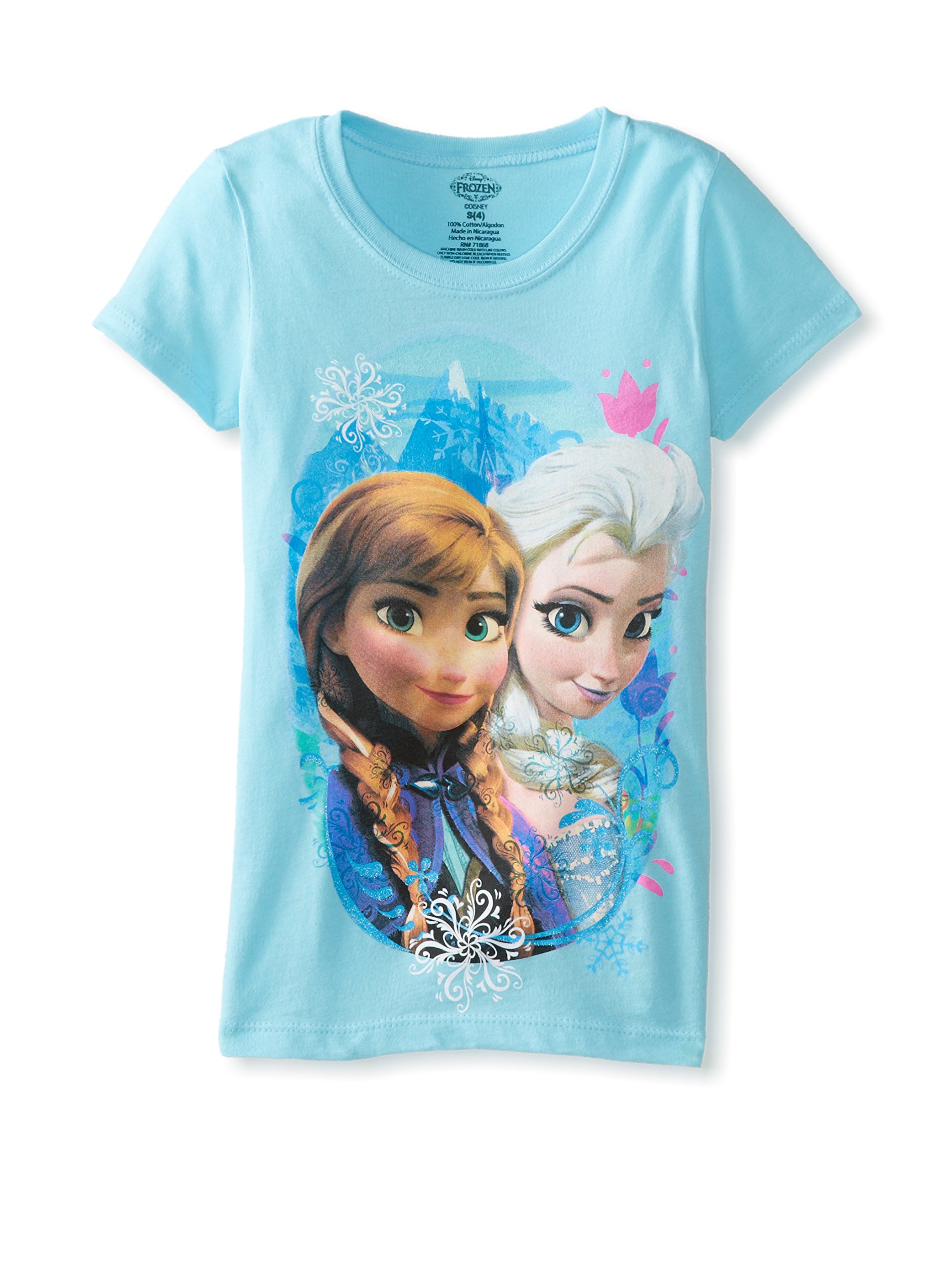 Disney Frozen Elsa and Anna Colorful Sisters Chica Azul – Camiseta