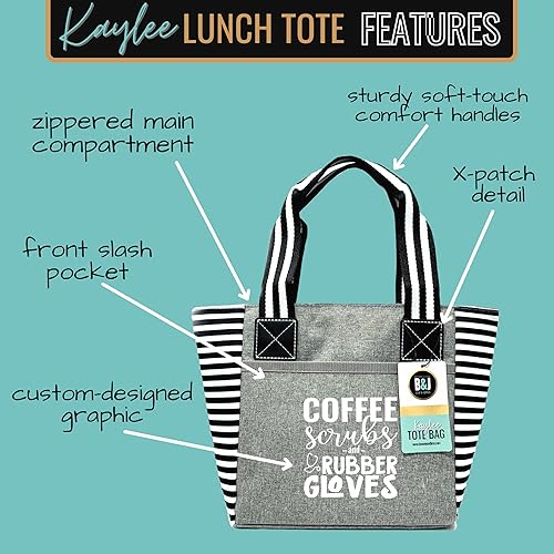 Miniatura 2 de Brooke & Jess Designs Lindas loncheras para mujer  Bolsa de almuerzo aislada para el trabajo  Gran idea de regalo para enfermeras, profesores,