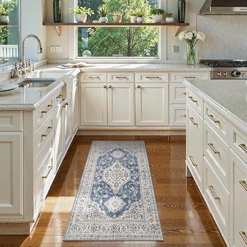Miniatura 3 de Lahome Tapete oriental lavable, de área, pequeño, 2 x 3 pies, para entrada y cocina, ultrafino, suave, antideslizante, para puerta de interior,